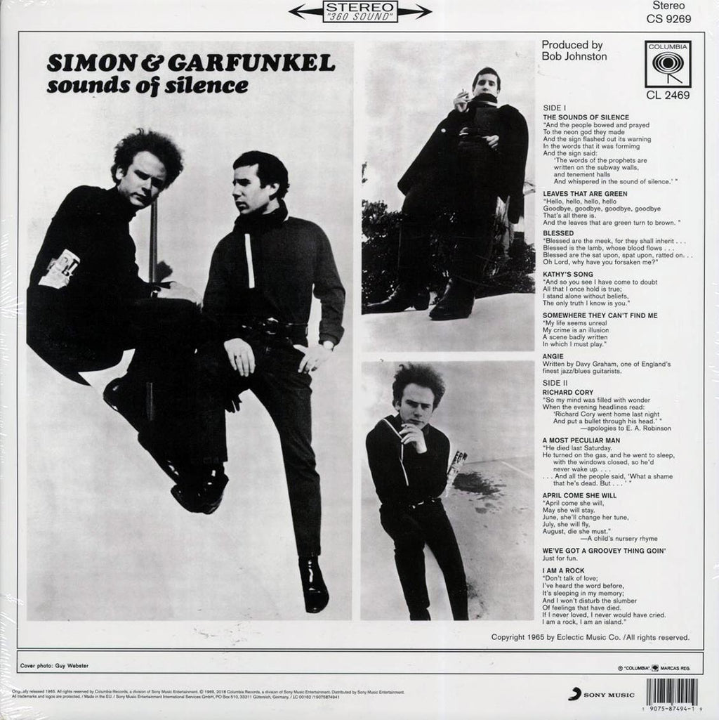 Simon & Garfunkel - Sounds Of Silence (180g) vinyl LP back cover