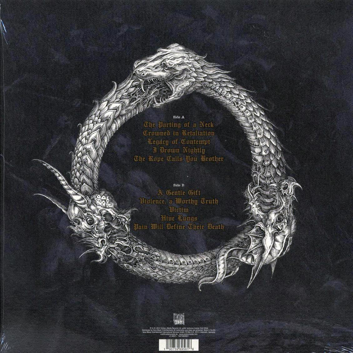 Vitriol - To Bathe From The Throat Of Cowardice vinyl LP back cover