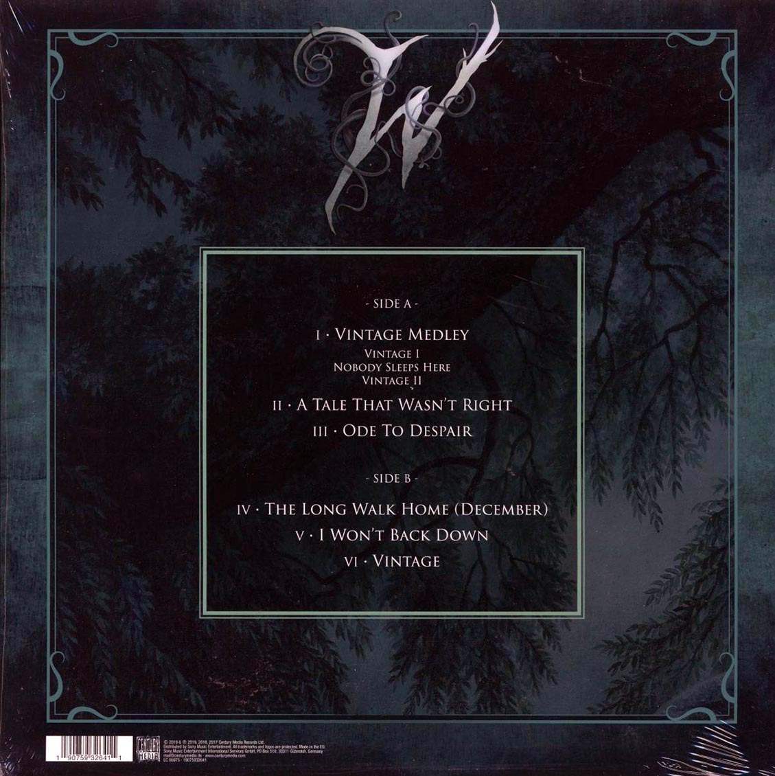 Witherfall - Vintage vinyl LP back cover
