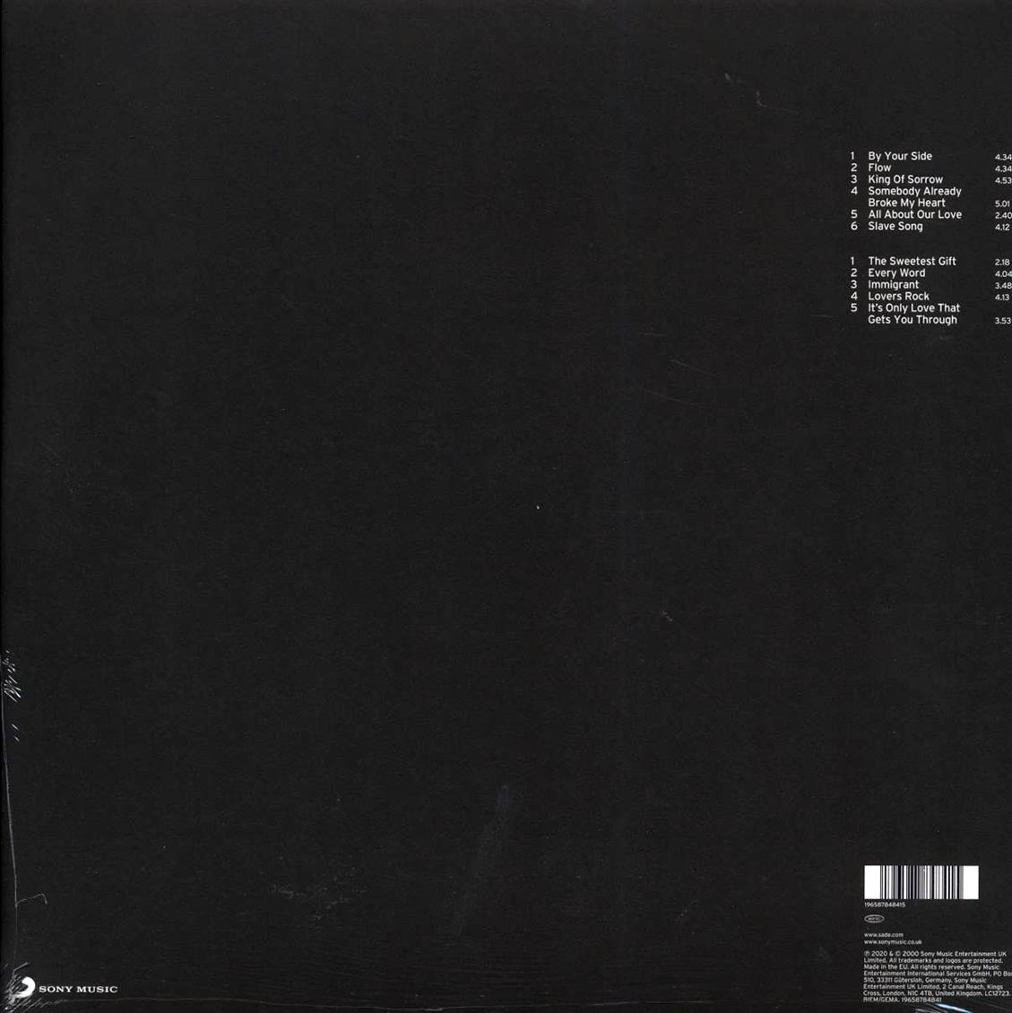 Sade - Lovers Rock (180g) vinyl LP back cover