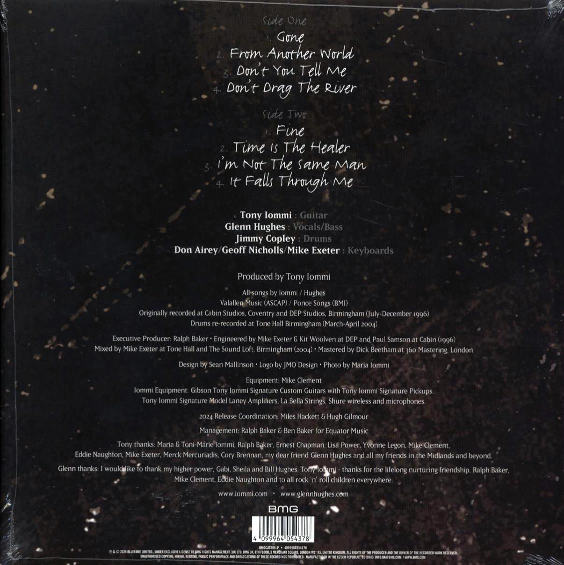Tony Iommi, Glenn Hughes - The 1996 Dep Sessions (ltd. ed.) (blue vinyl) vinyl LP back cover