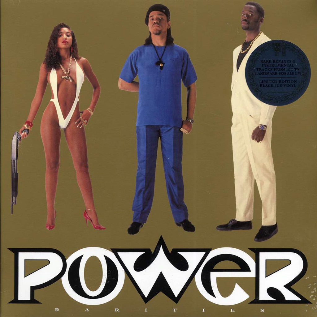 Ice-T - Power Rarities: Rare Remixes & Instrumental Tracks (black ice vinyl) vinyl LP front cover