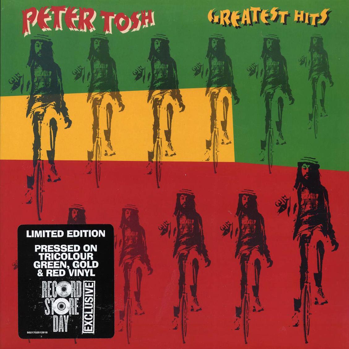 Peter Tosh - Greatest Hits (RSD 2025) (green/gold/red vinyl) vinyl LP front cover
