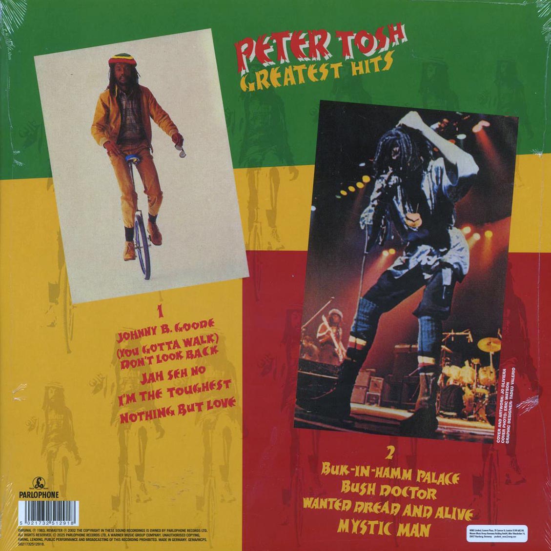 Peter Tosh - Greatest Hits (RSD 2025) (green/gold/red vinyl) vinyl LP back cover