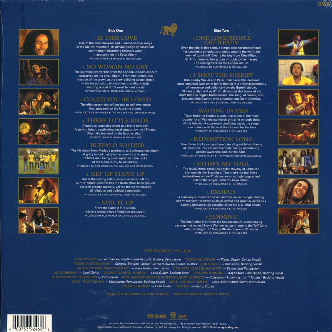 Bob Marley - Legend (ltd. ed.) (red, yellow, green vinyl) vinyl LP back cover