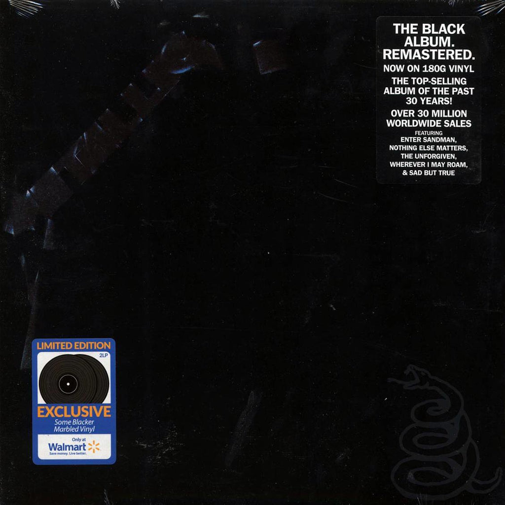 Metallica - Metallica (2xLP) (remastered) (black marble) vinyl LP front cover