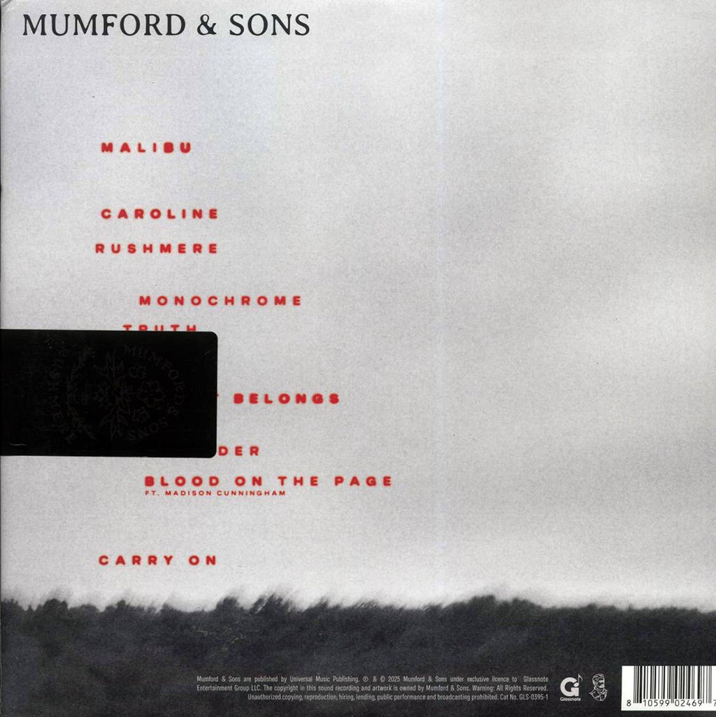 Mumford & Sons - Rushmere (ltd. ed.) vinyl LP back cover