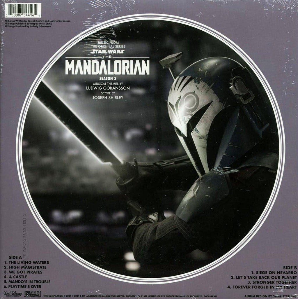 Joseph Shirley, Ludwig Goransson - Star Wars: The Mandalorian Season 3 (ltd. ed.) (picture disc) vinyl LP back cover