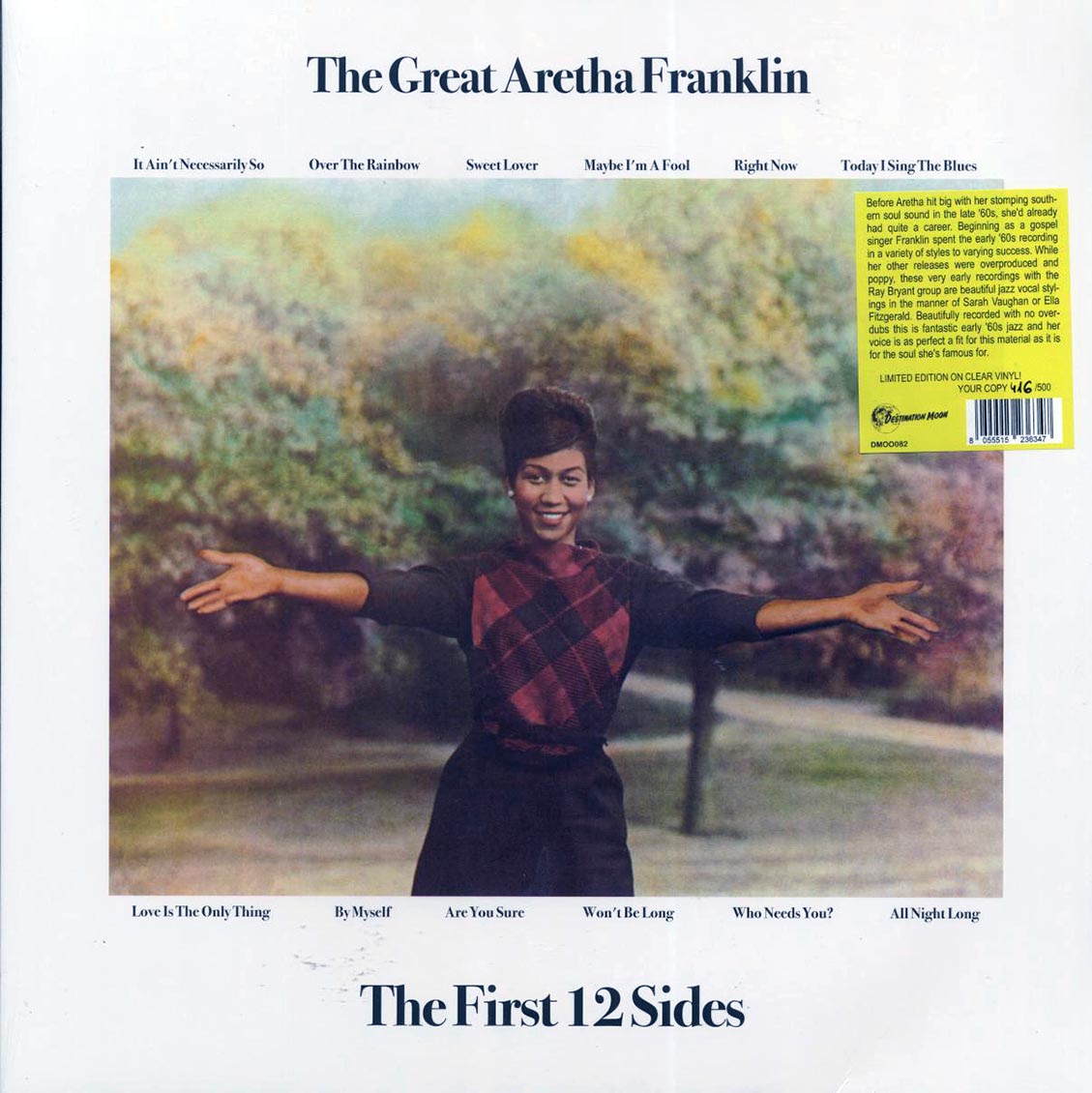 Aretha Franklin - The Great Aretha Franklin (ltd. 500 copies made) (clear vinyl) vinyl LP front cover