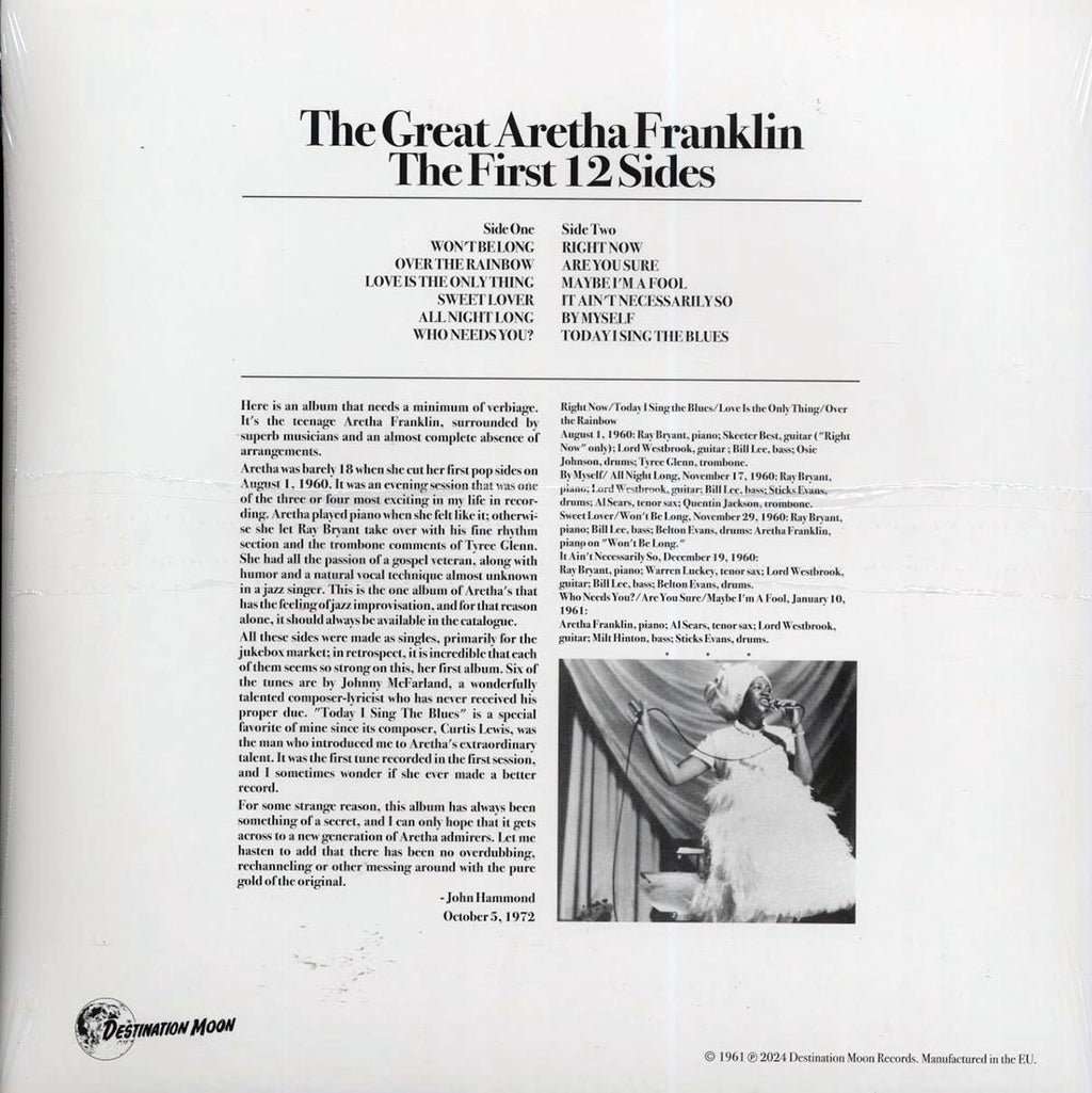 Aretha Franklin - The Great Aretha Franklin (ltd. 500 copies made) (clear vinyl) vinyl LP back cover