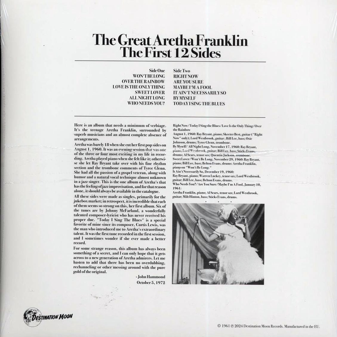 Aretha Franklin - The Great Aretha Franklin (ltd. 500 copies made) (clear vinyl) vinyl LP back cover