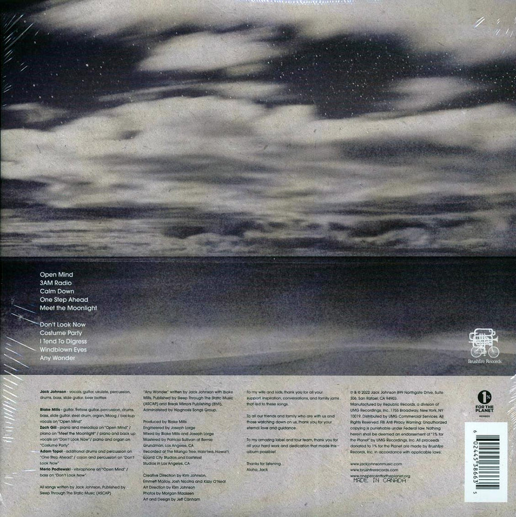 Jack Johnson - Meet The Moonlight (180g) vinyl LP back cover
