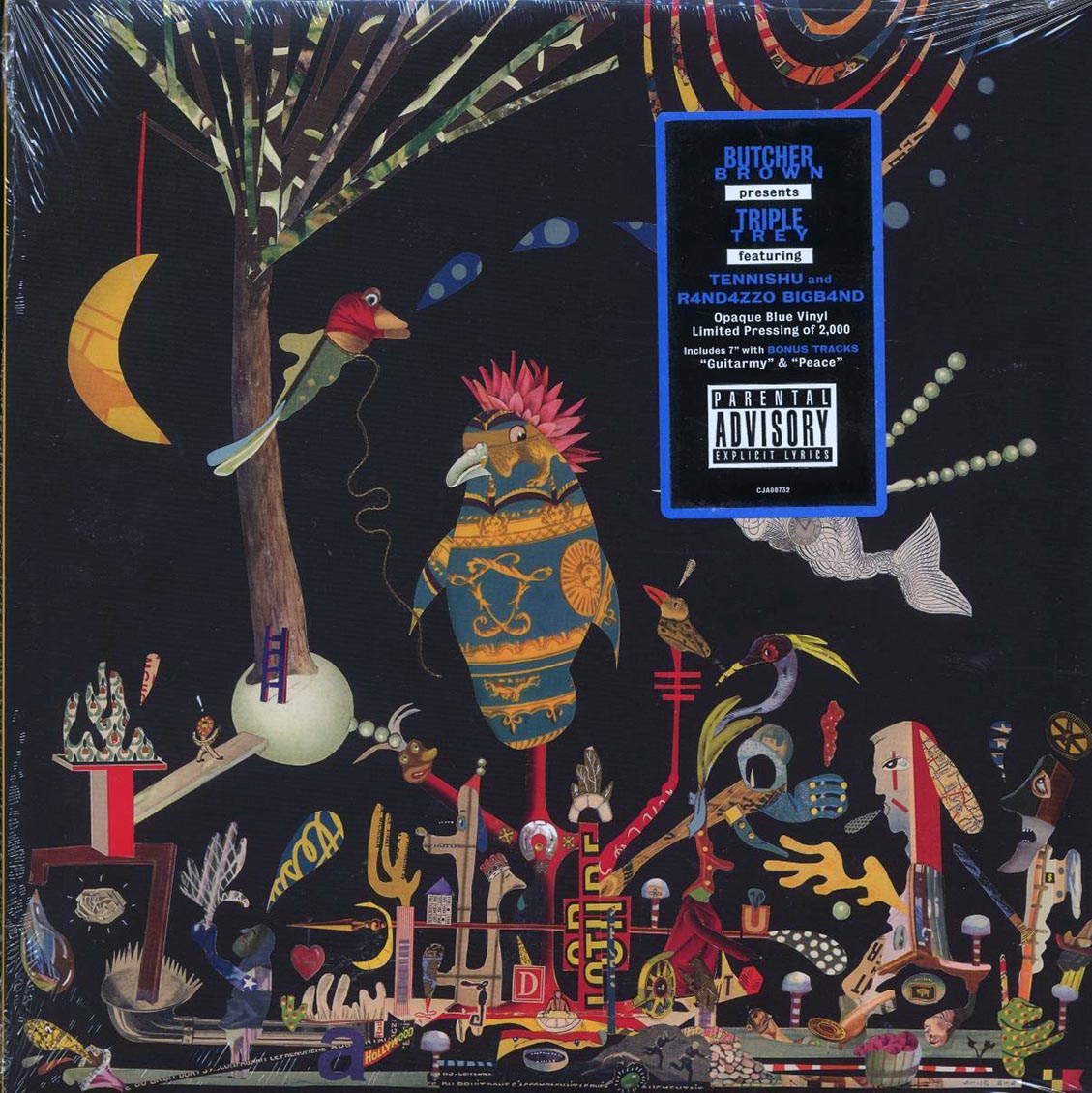 Butcher Brown, Tennishu, R4nd4zzo Bigb4nd - Triple Trey (ltd. ed.) (blue vinyl) (incl. a bonus 45rpm vinyl) vinyl LP front cover