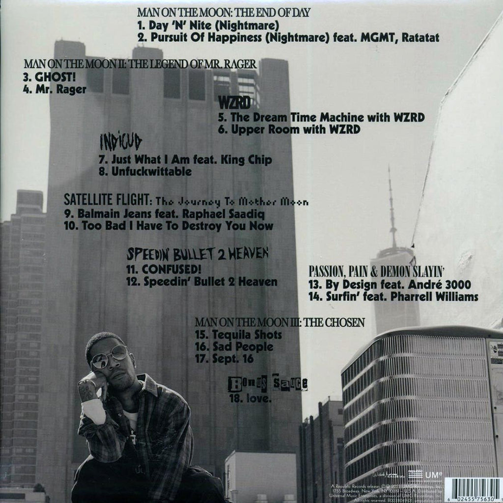 Kid Cudi - The Boy Who Flew To The Moon Volume 1 (2xLP) vinyl LP back cover