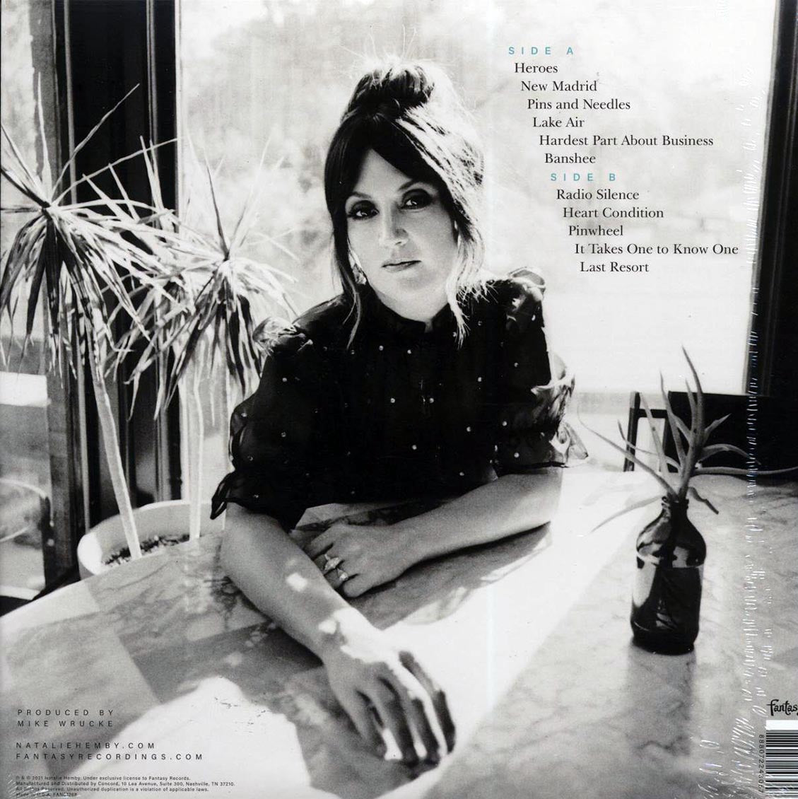 Natalie Hemby - Pins And Needles (180g) (blue vinyl) vinyl LP back cover