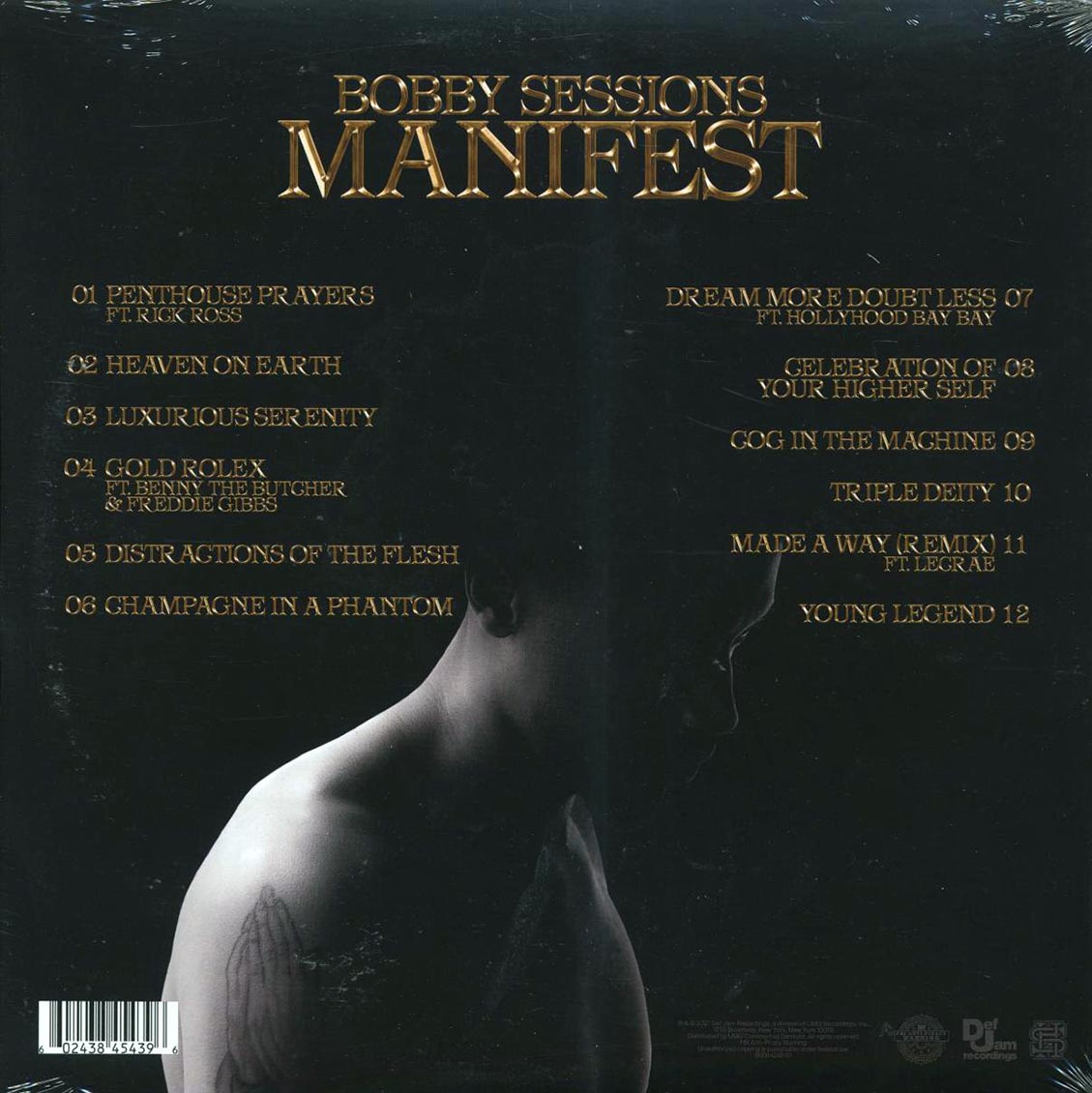 Bobby Sessions - Manifest vinyl LP back cover