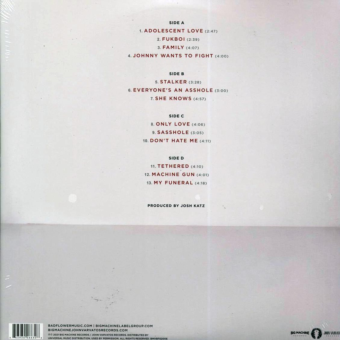 Badflower - This Is How The World Ends (2xLP) vinyl LP back cover