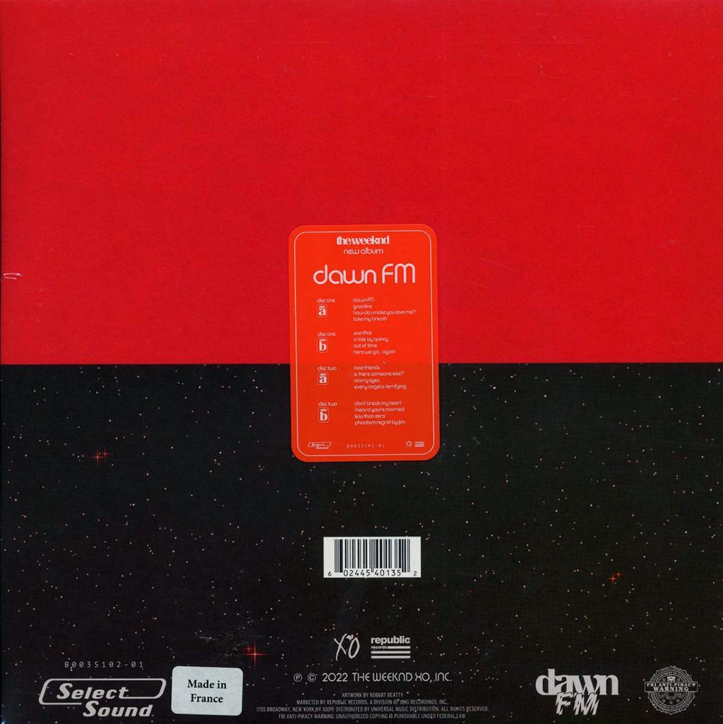 The Weeknd - Dawn FM (RSD 2022) (ltd. ed.) (2xLP) vinyl LP back cover