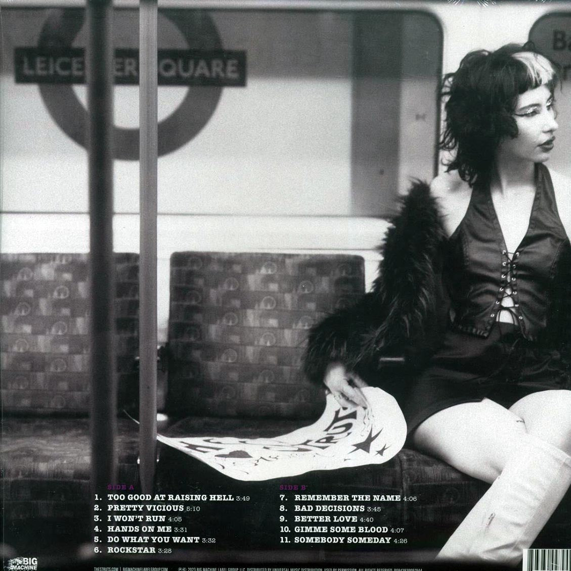 The Struts - Pretty Vicious (purple vinyl) vinyl LP back cover