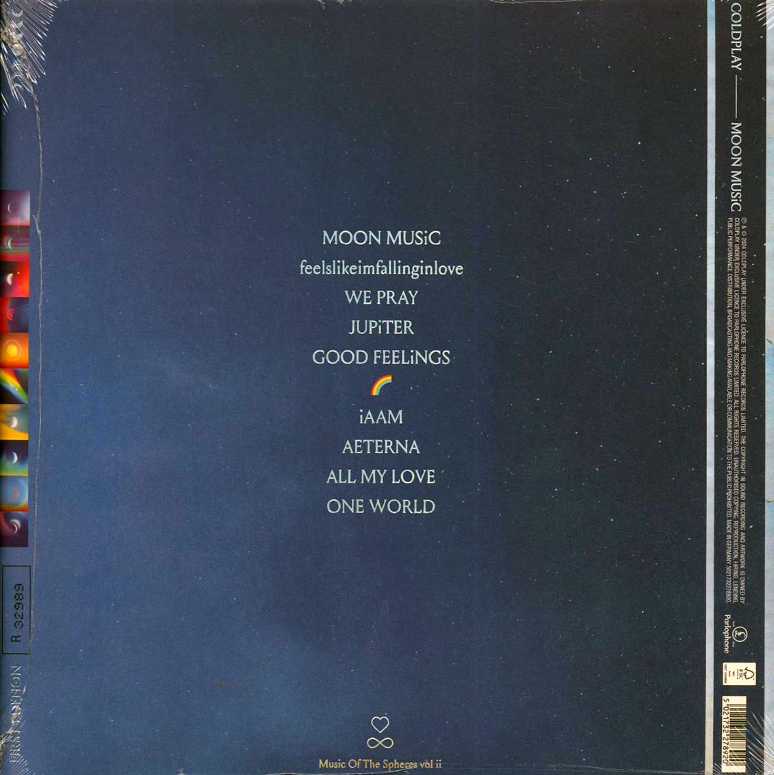 Coldplay - Moon Music (ltd. ed.) (red vinyl) vinyl LP back cover