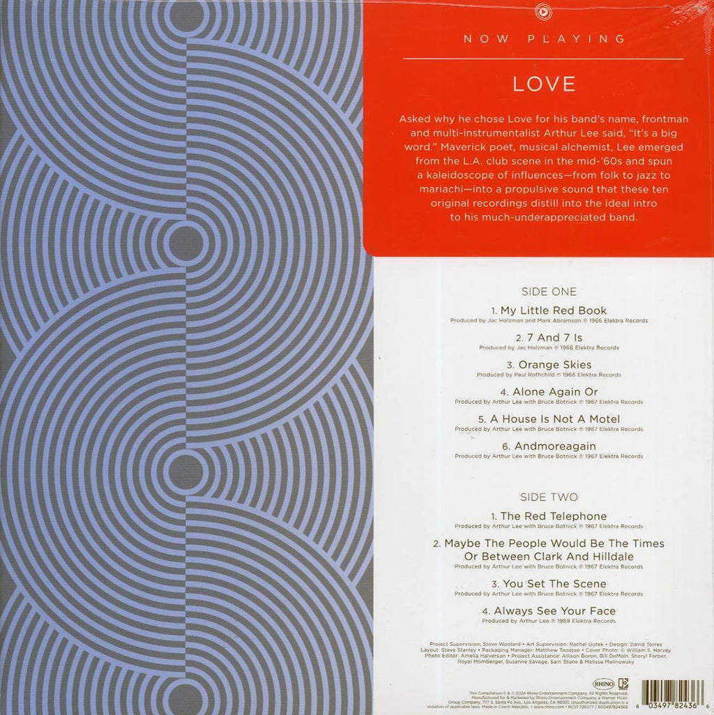 Love - Now Playing (red vinyl) vinyl LP back cover