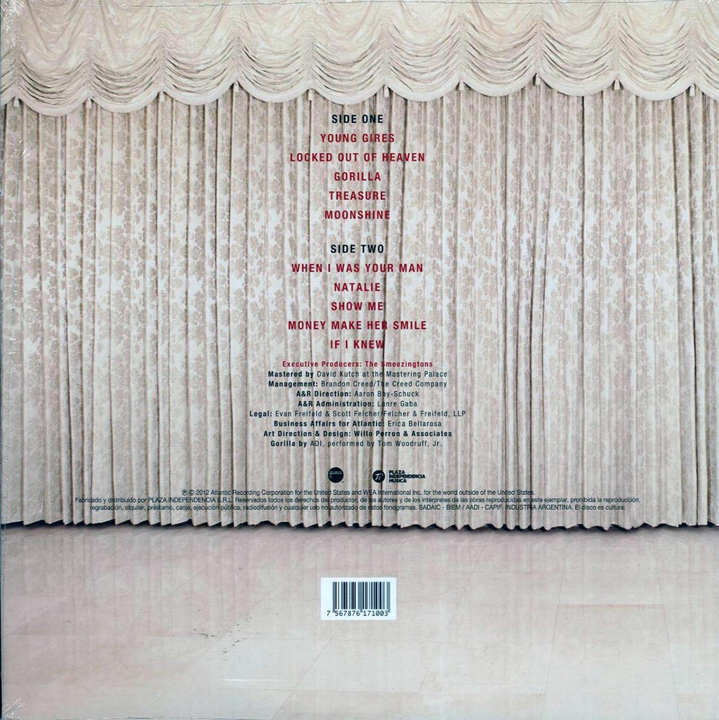Bruno Mars - Unorthodox Jukebox vinyl LP back cover