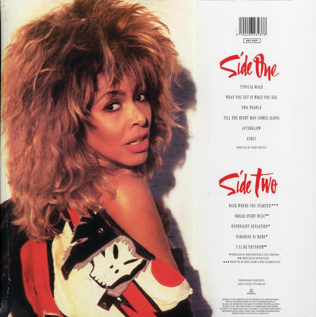Tina Turner - Break Every Rule (remastered) vinyl LP back cover