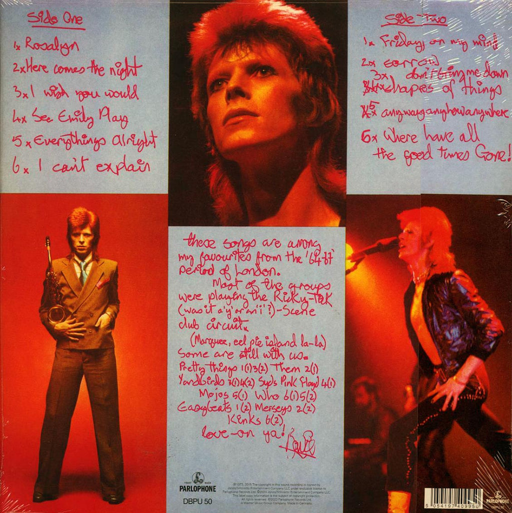 David Bowie - Pinups (50th Anniv. Ed.) vinyl LP back cover