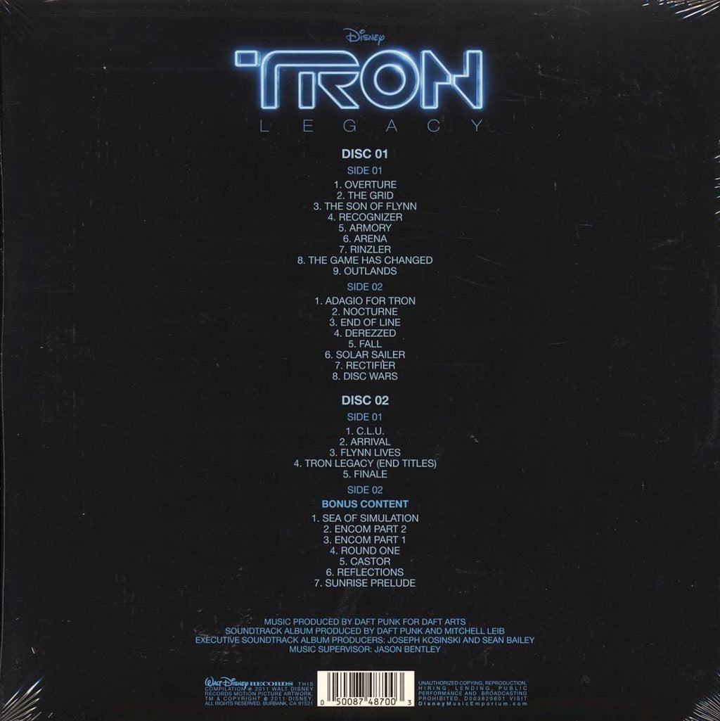 Daft Punk - Tron Legacy: Original Motion Picture Soundtrack (ltd. ed.) (2xLP) (blue/clear vinyl) vinyl LP back cover