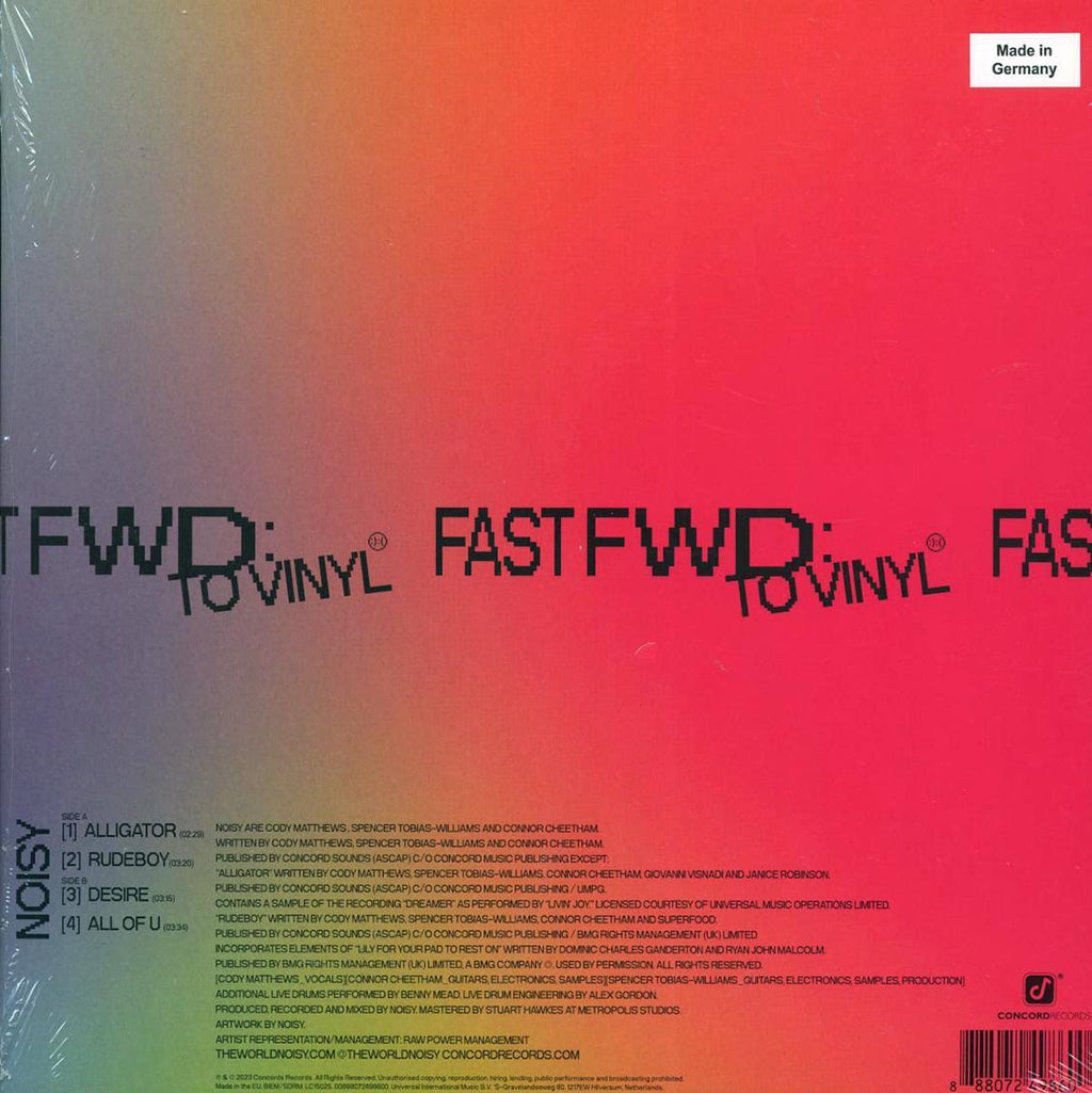 Noisy - Fast Fwd: To Vinyl (RSD 2023) (ltd. ed.) (clear vinyl) vinyl LP back cover