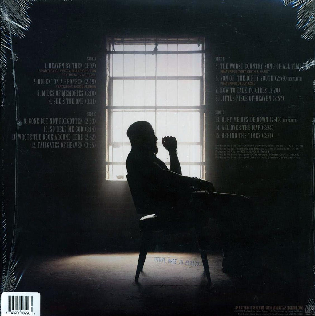 Brantley Gilbert - So Help Me God (2xLP) (deluxe edition) (clear vinyl) vinyl LP back cover