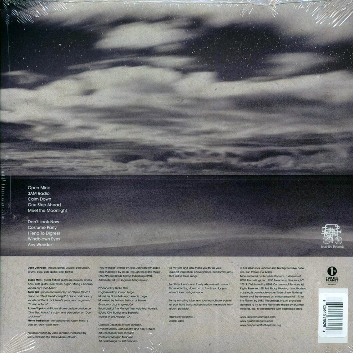 Jack Johnson - Meet The Moonlight (ltd. ed.) (180g) (silver vinyl) vinyl LP back cover