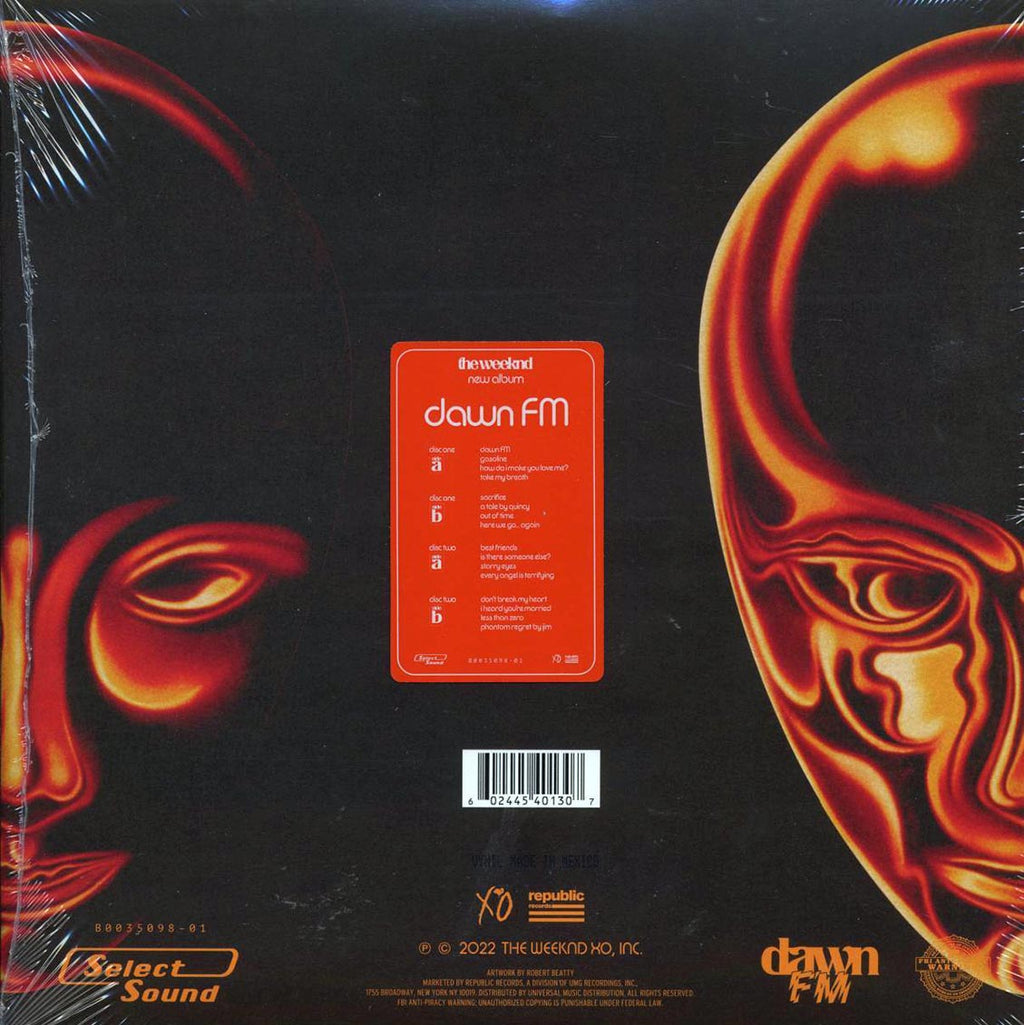 The Weeknd - Dawn FM (Weeknd Web Store Exclusive, Collector's Edition 01) (ltd. ed.) (2xLP) vinyl LP back cover