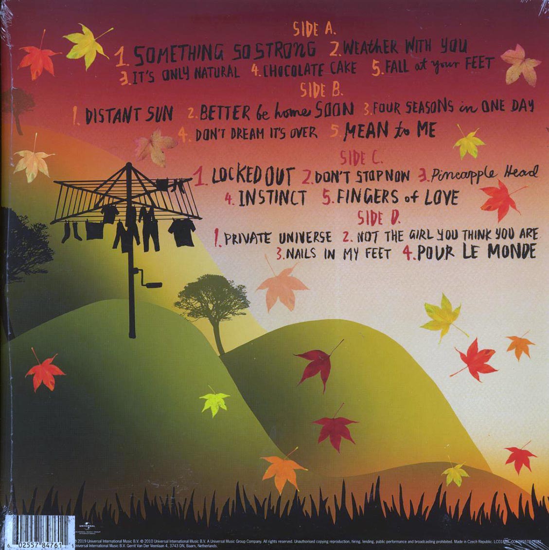 Crowded House - The Very Very Best Of Crowded House (ltd. ed.) (2xLP) (180g) (orange vinyl) vinyl LP back cover