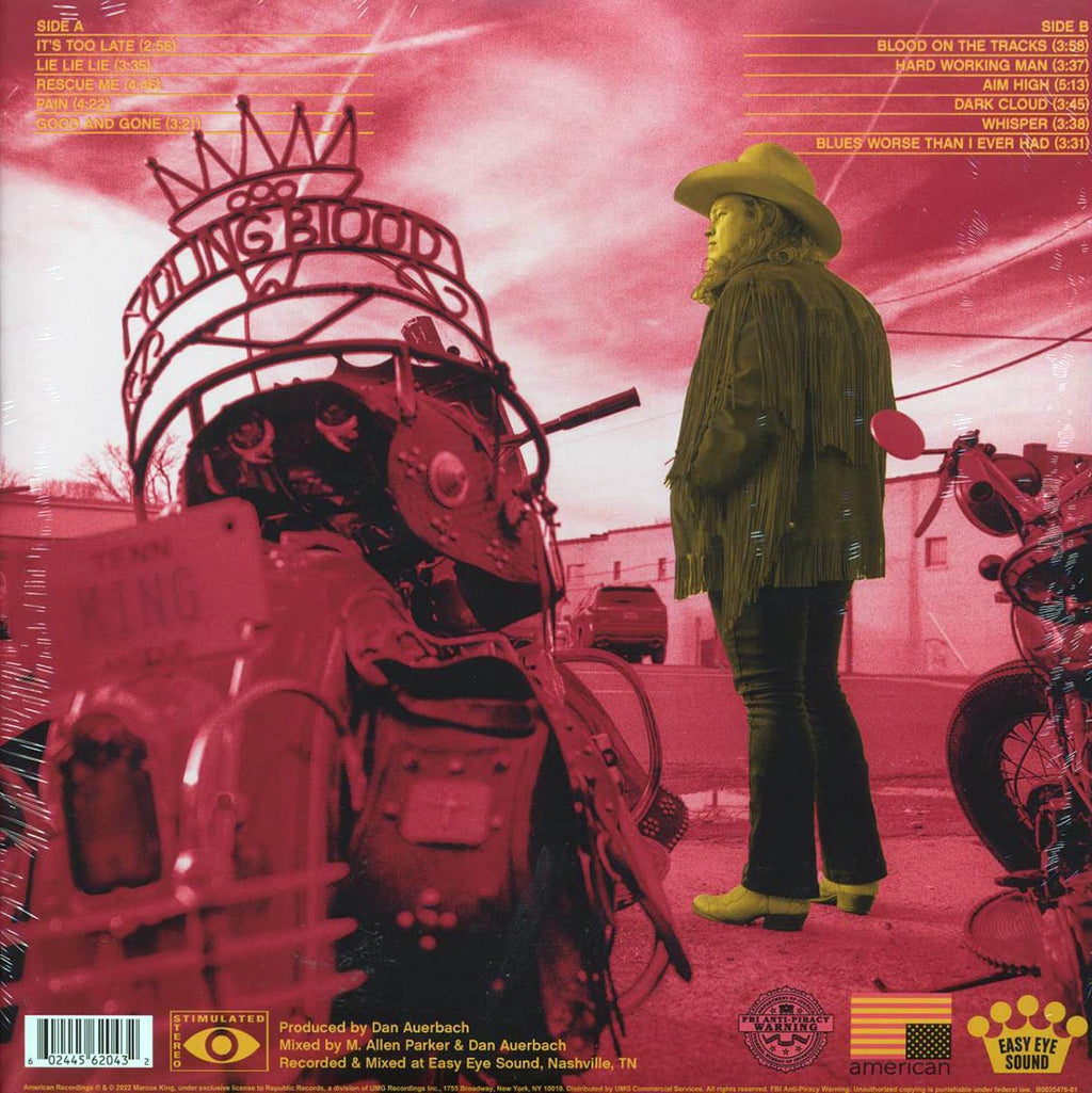 Marcus King - Young Blood vinyl LP back cover