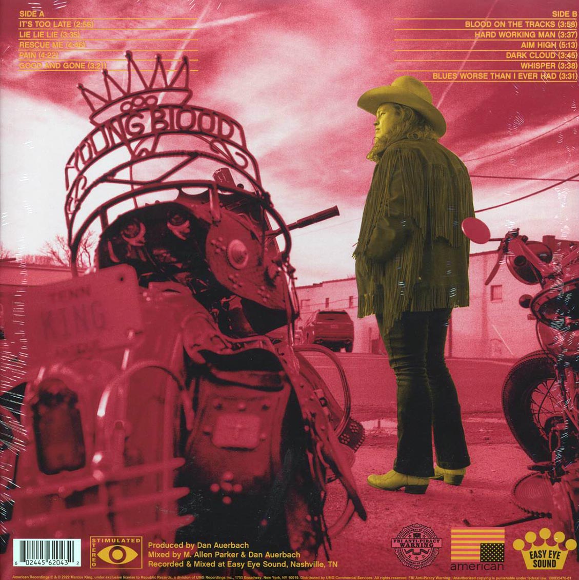 Marcus King - Young Blood vinyl LP back cover