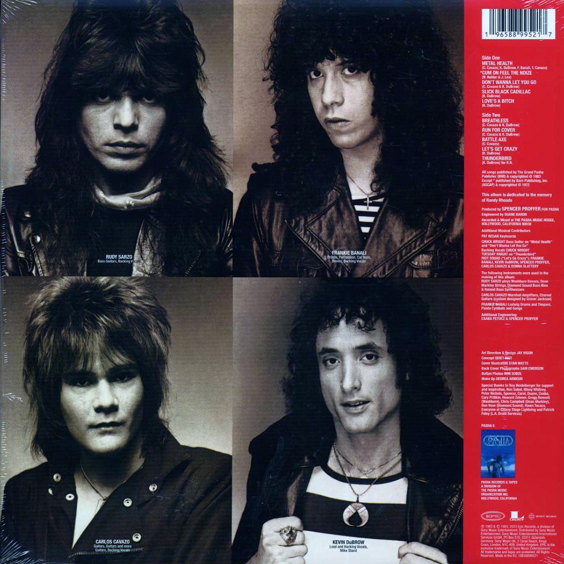 Quiet Riot - Metal Health vinyl LP back cover