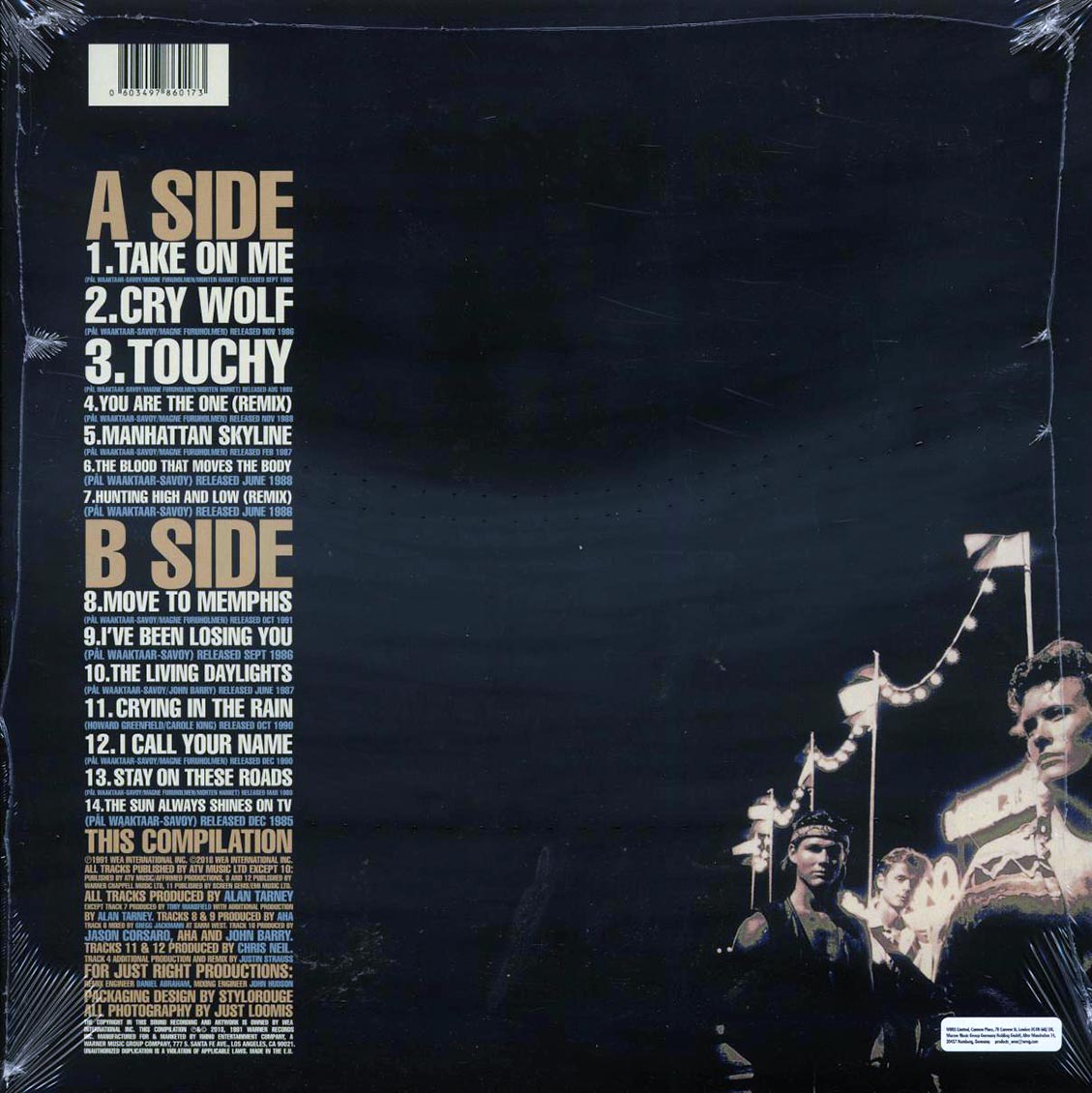 A-Ha - Headlines And Deadlines: The Hits Of A-Ha vinyl LP back cover