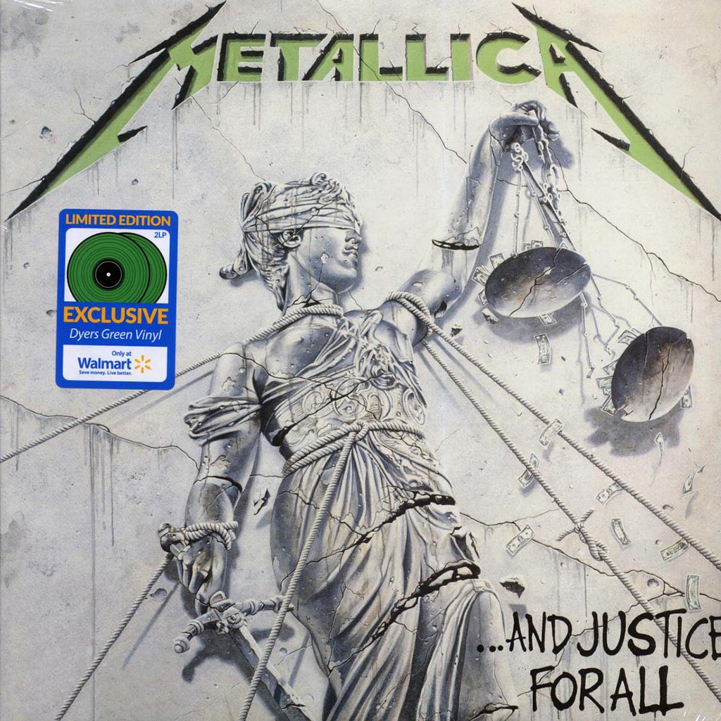 Metallica - And Justice For All (ltd. ed.) (2xLP) (180g) (remastered) (green vinyl) vinyl LP front cover