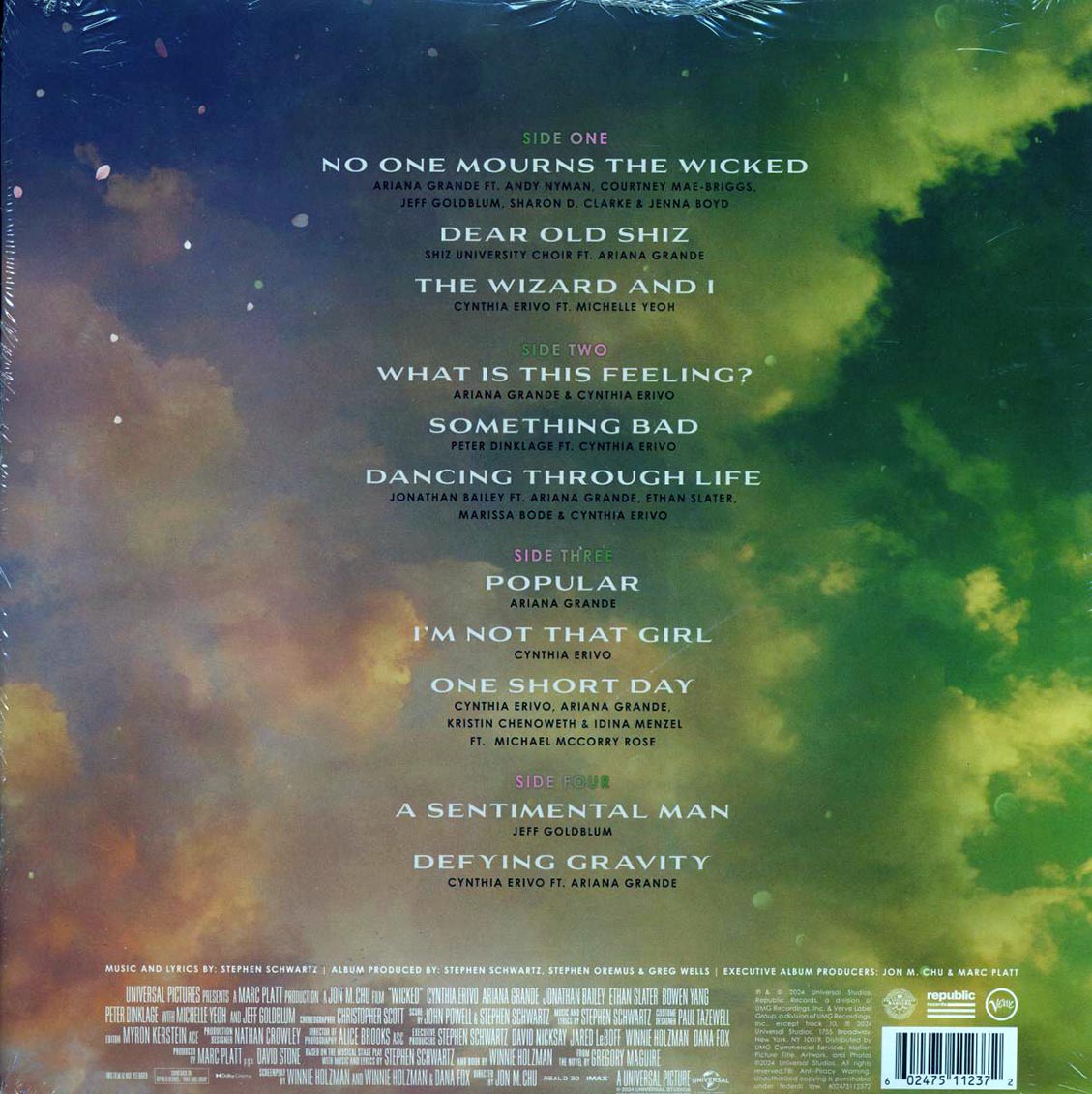 Ariana Grande, Cynthia Erivo, Stephen Schwartz, Etc. - Wicked: The Soundtrack (2xLP) vinyl LP back cover