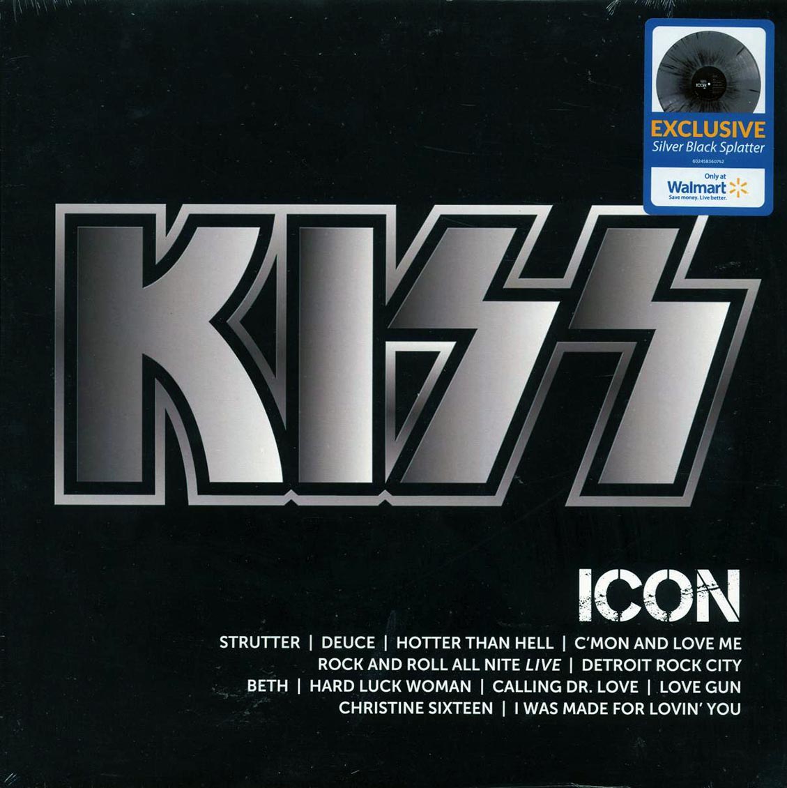 Kiss - Icon (silver/black vinyl) vinyl LP front cover