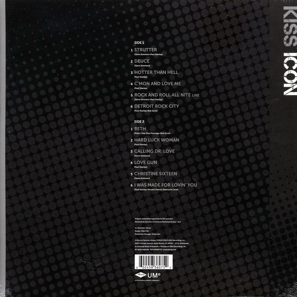 Kiss - Icon (silver/black vinyl) vinyl LP back cover