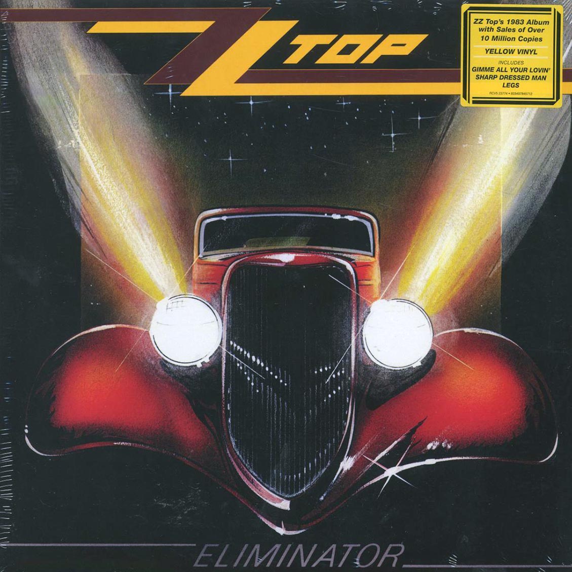 ZZ Top - Eliminator (ltd. ed.) (yellow vinyl) vinyl LP front cover