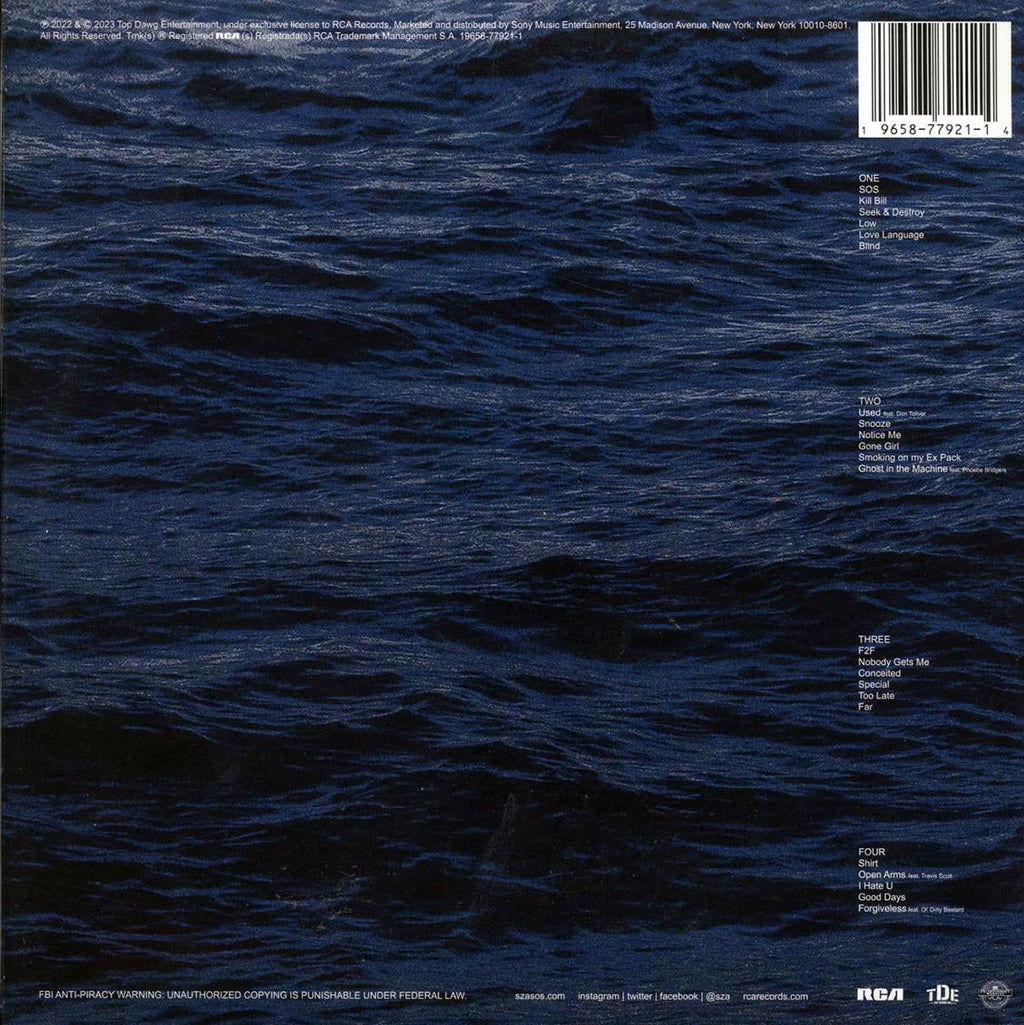 SZA - SOS (2xLP) vinyl LP back cover