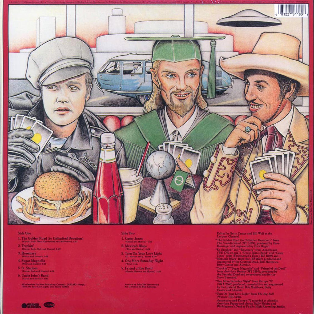 Grateful Dead - The Best Of: Skeletons From The Closet (ltd. ed.) (yellow vinyl) vinyl LP back cover