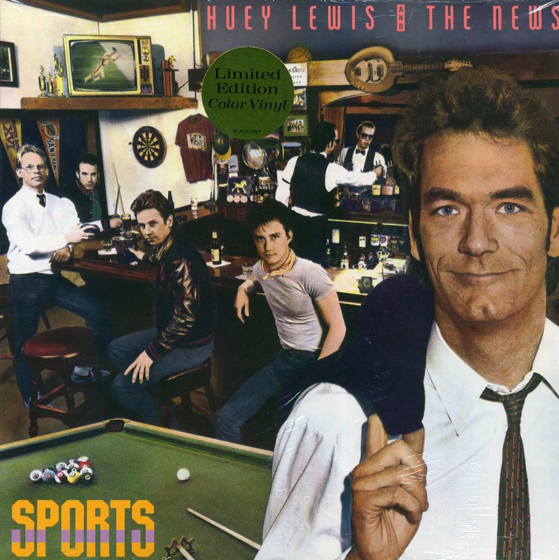 Huey Lewis & The News - Sports (40th Anniv. Ed.) (ltd. ed.) (green vinyl) vinyl LP front cover