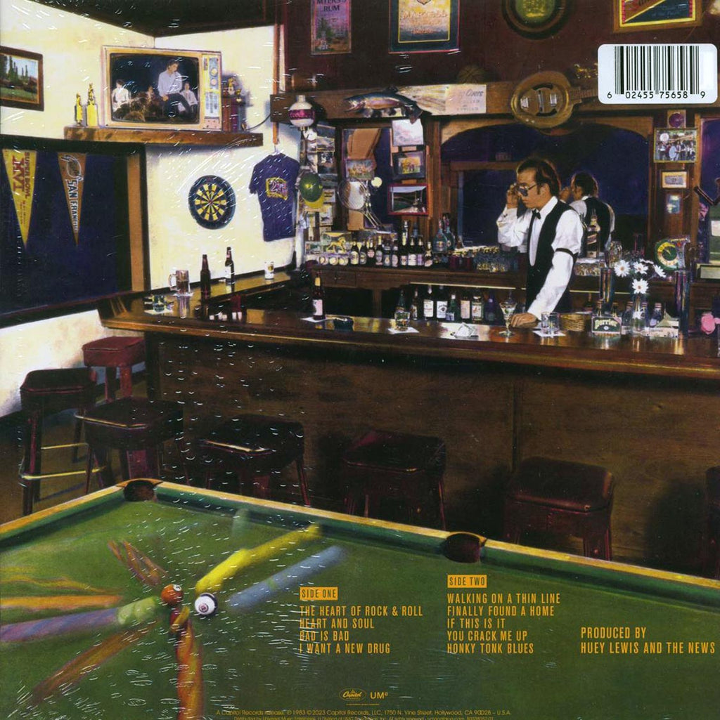 Huey Lewis & The News - Sports (40th Anniv. Ed.) (ltd. ed.) (green vinyl) vinyl LP back cover