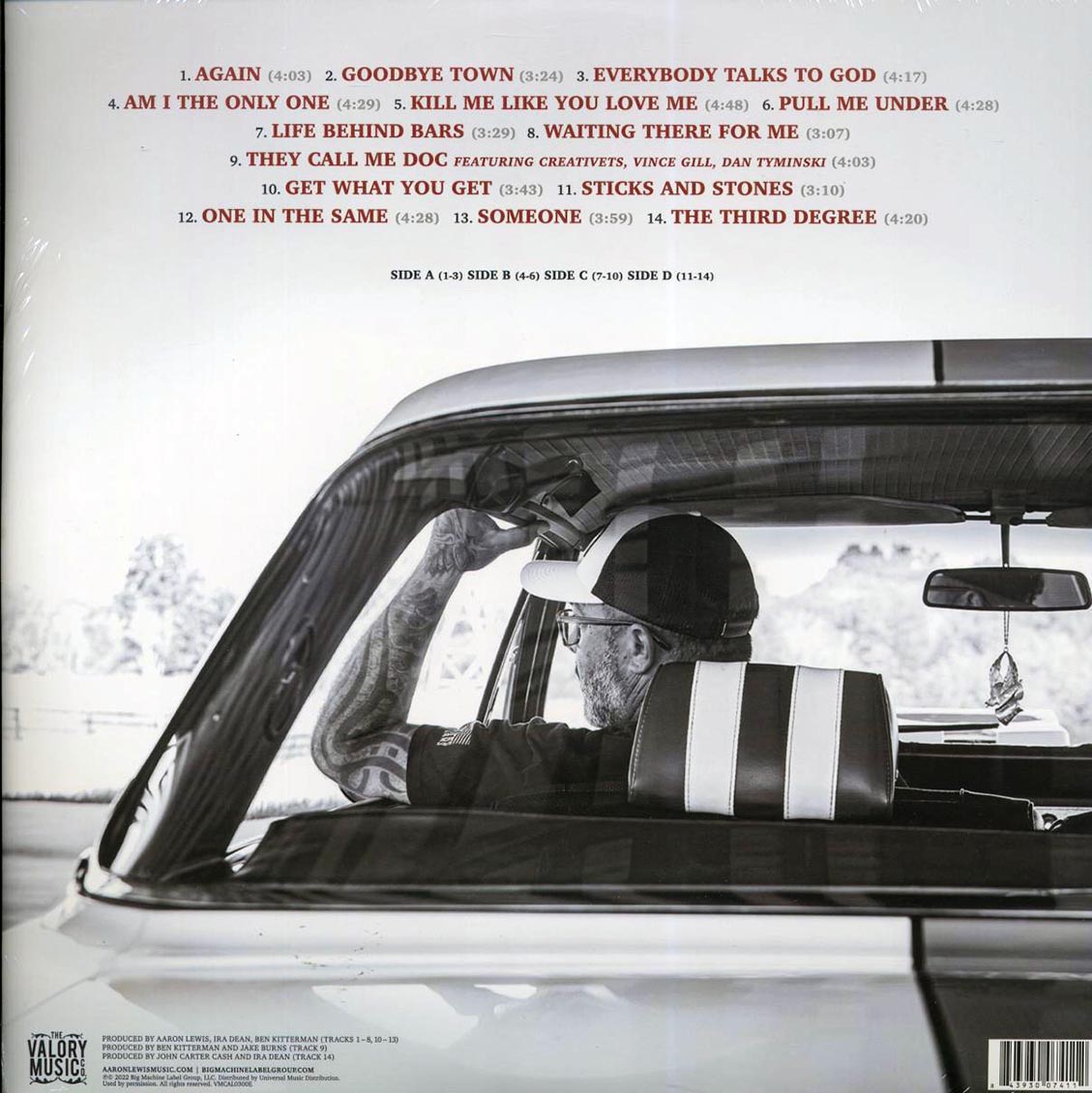 Aaron Lewis - Frayed At Both Ends (2xLP) (red/blue vinyl) vinyl LP back cover