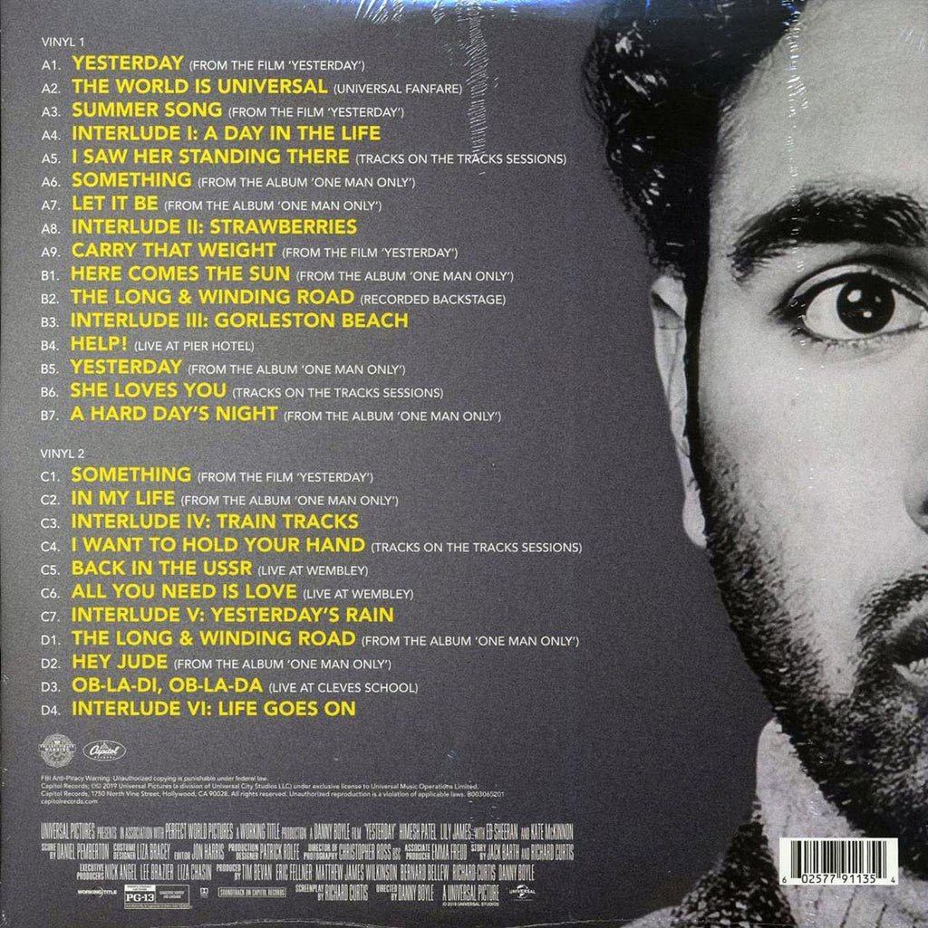 Hamish Patel, Daniel Pemburton - Yesterday: Original Motion Picture Soundtrack (2xLP) (blue vinyl) vinyl LP back cover