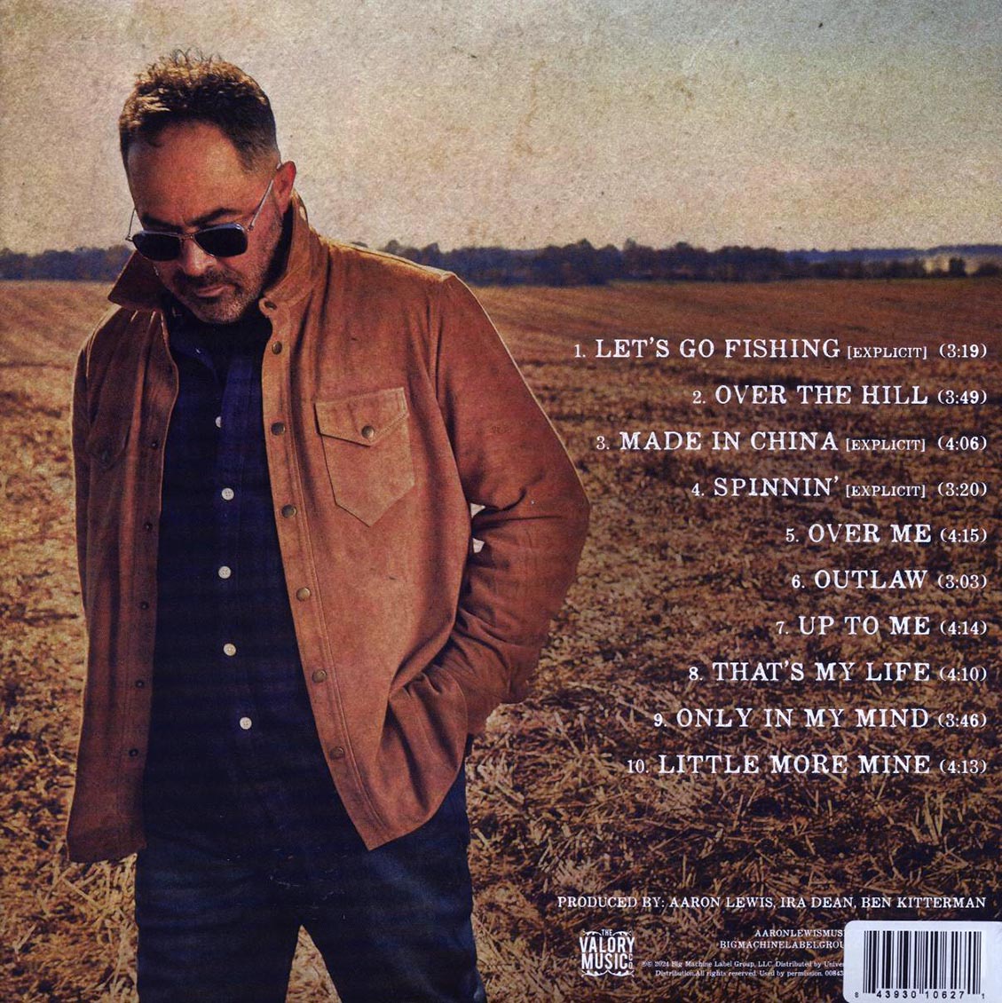 Aaron Lewis - The Hill (Artist Webstore Exclusive Variant) (ltd. ed.) (ghostly translucent tan & clear vinyl) vinyl LP back cover